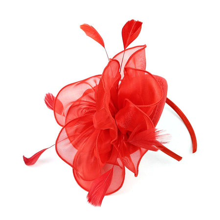 New Women's Organza Fascinators Feather Flower Kentucky Derby Hat Headdress Pillbox Hat for Wedding Tea Party Headwewar Clips