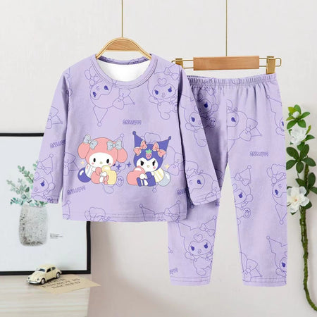 Anime Cinnamoroll Children Pajama Sets Soft Round Neck Comfortable Kids Pajama Suit Causal Loose Breathable Boys Girls Nightwear