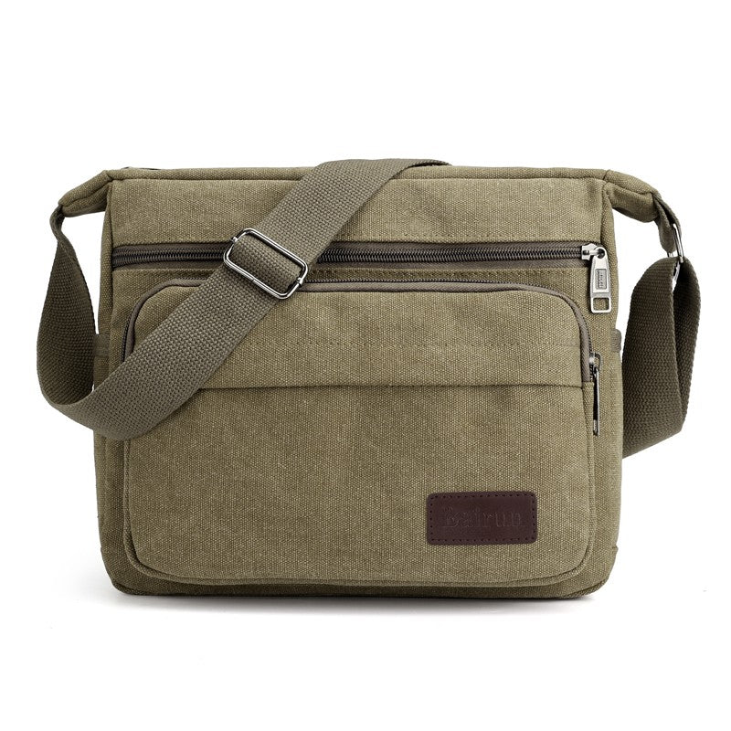 1 men's retro canvas crossbody bag, casual travel shoulder bag, outdoor sports shoulder bag with adjustable shoulder strap