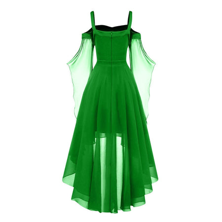 2024 New Women Fairy Skirt Plus Size Cold Shoulder Butterfly Sleeve Halloween Witch Gothic Dress Elegant Party Evening Dresses