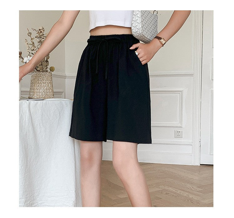 Women shorts Summer Casual Solid Cotton Linen shorts high waist loose shorts for girls Soft Cool female shorts M-3XL