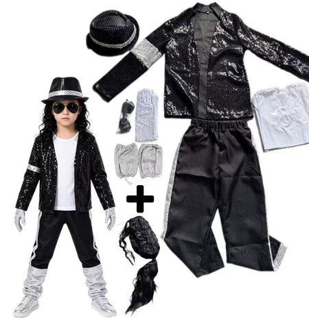 80s 90s Hip Hop Michael Jackson 5 Costume Boys Superstar Singer Outfit Halloween Carnival Stage Dance Cosplay Party Wear
