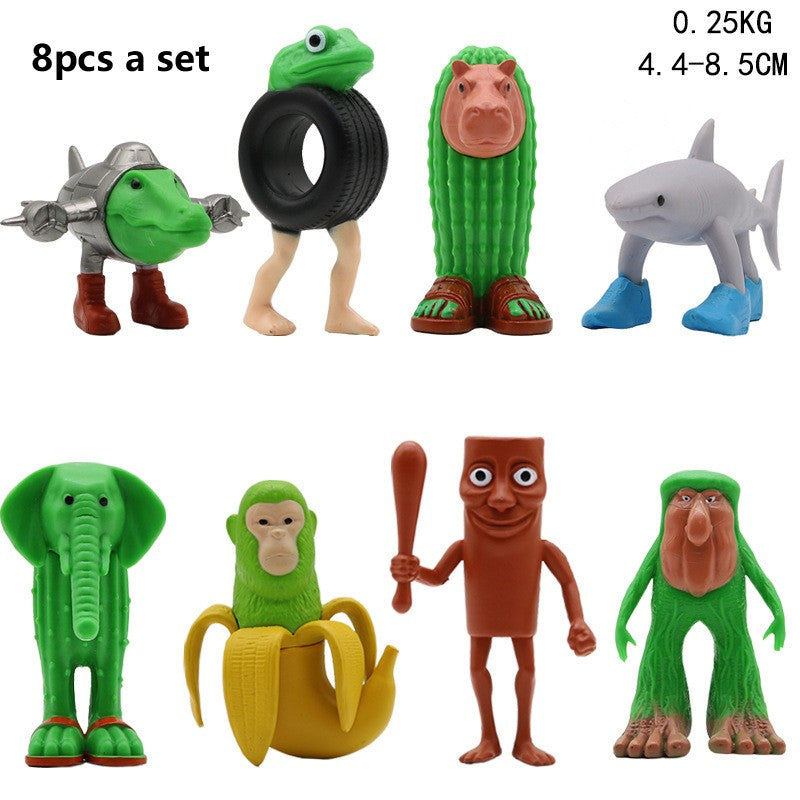 Italian Brainrot Tung Sahur Figure Toy Tralalero Tralala Figures Bombardino Crocodilo Shimpanzini Bananini Model Decor Doll Gift