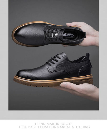 52/2000  CLOHOO handmade men's shoes business casual leather shoes breathable soft sole comfortable classic lace-up men's shoes