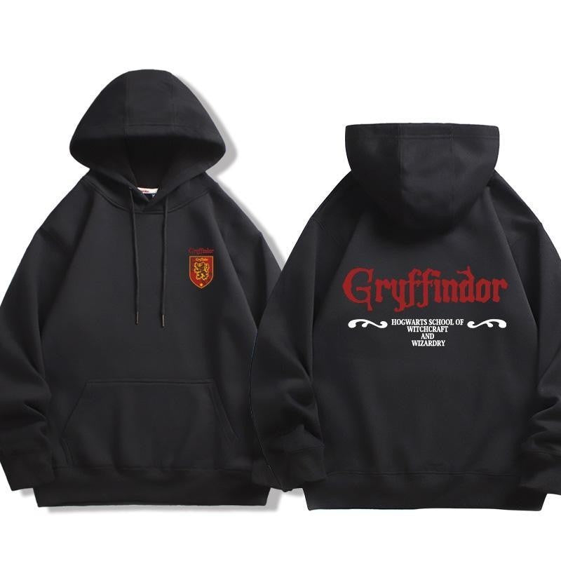 Harry Potter Co Branded Slytherin Hogwarts School Hoodie for Autumn and Winter Fashion Trend, Unisex Hoodie