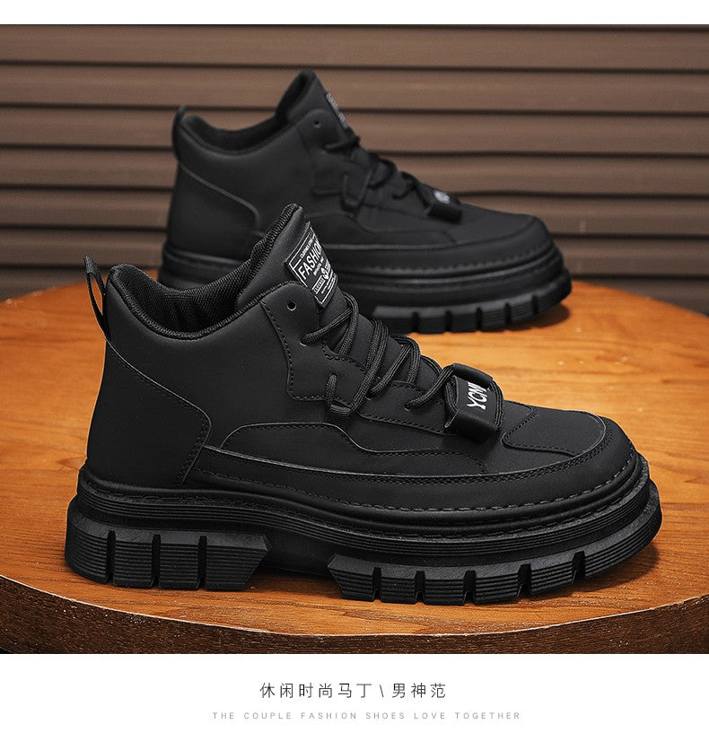 Men's boots four season high-top Joker thick-sole casual boots soft-sole non-slip comfort outdoor boots fashion youth work boots