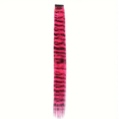 LUPU Synthetic Feather Hair Extension Colorful Fake Hair Clip In One Piece Hairpiece For Women Cosplay Party Y2K Style