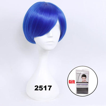 Snoya 30cm synthetic short Wig purple blue red yellow high temperature fiber Wig Costume Party Cosplay Wig 23 colors