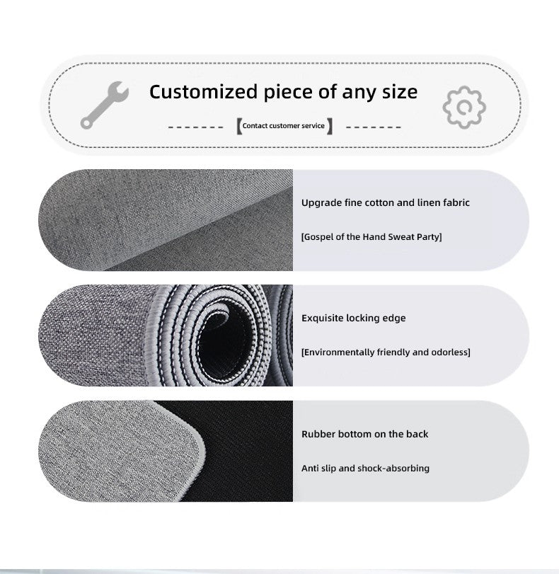 Cotton and Linen Rubber XXL Mouse Pad Gaming MousePad Large Desk Mat Gaming PC Desk Mat Keyboard Pad Computer Desk Pad