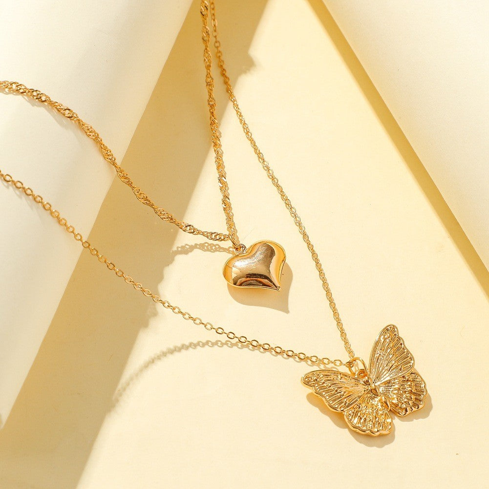 Vintage Butterfly Necklace Women Golden Stainless Steel Blade Snake Chains Aesthetic Charms Choker Women jewelry Gift To Mujer