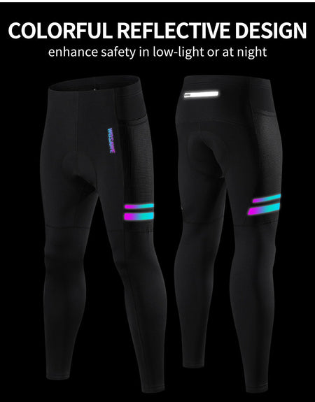 WOSAWE Men's Cycling Jersey Set Winter Fleece Cycling Jacket Pants Warm Long-sleeved Suit Bike Bicycle Jacket Riding Suit
