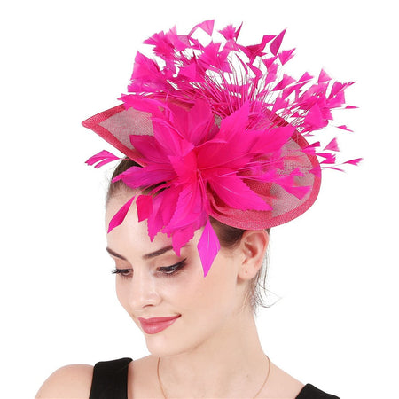 Royal Blue Gorgeous Fascinator Hat With Clips Elegant Women Fancy Feathers Wedding Hats Bridal Hair Accessories Lady Millinery