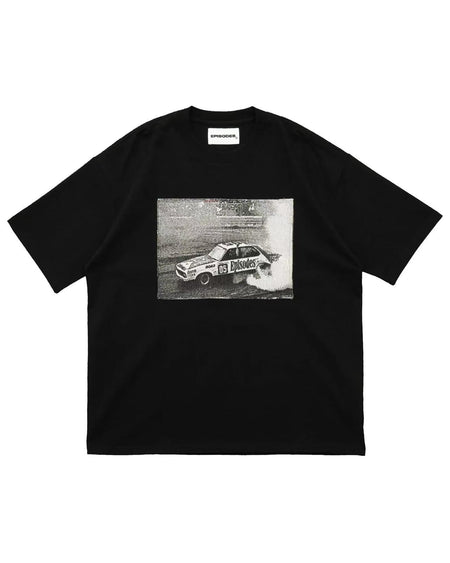 Trendy Y2K car pattern print simple casual men T-shirt retro European American Gothic high street punk Harajuku short sleeve