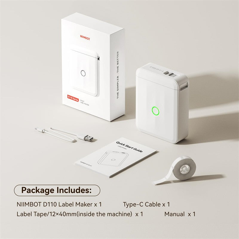 NIIMBOT D110 Upgraded Version Thermal Label Printer Mini Portable Smart Label Maker With Tape for Office Home Kitchen School