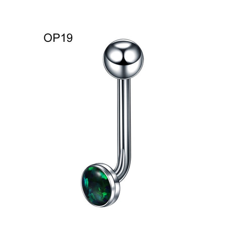 1PC Titanium Christina Vertical Hood Piercings Flower Lip Rings Opal Sexy Lip Piercings VCH Eyebrow Piercings Jewelry