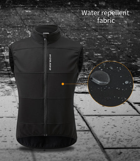 WOSAWE Cycling Jersey Set Winter Spring Vest Pants Sleeveless MTB Bicycle Clothing Warm Bike Jackets Thermal Fleece Suit