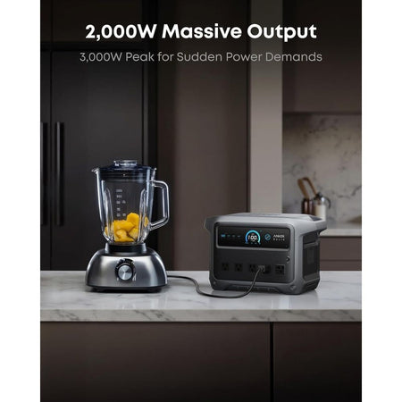 2000W Portable Solar Generator with 1024Wh Battery, Fast Charge, Ideal for Home, Outdoors, and Camping
