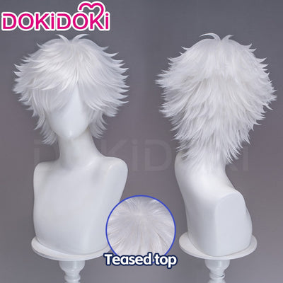 ?Ready For Ship?Qifrey Cosplay Wig Anime Witch Hat Atelier DokiDoki Men White Hair Qifrey Cosplay HalloweenHair Free Wig Cap