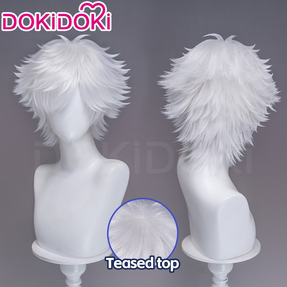 ?Ready For Ship?Qifrey Cosplay Wig Anime Witch Hat Atelier DokiDoki Men White Hair Qifrey Cosplay HalloweenHair Free Wig Cap