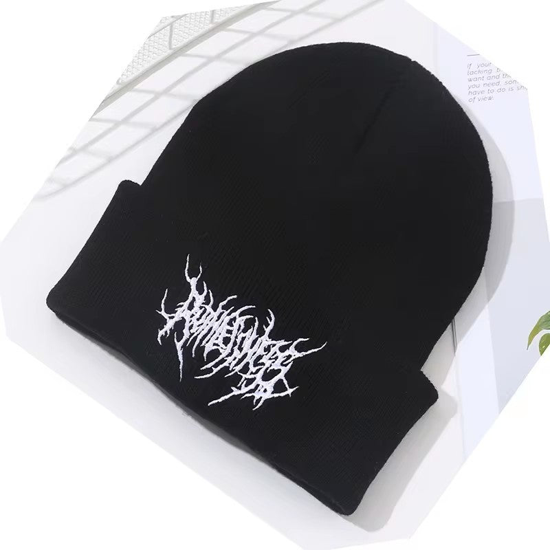 Warm Women Men Winter Beanies Hats Gothic Street Punk Knitted Bonnet Caps 100% Cotton Fashion Keep Warm Skullies Beanies Hats