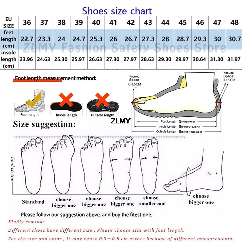 Anti-smash Safety Shoes Men Steel Toe Sneakers Puncture Proof Breathable Work Boots Man Fashion Construction Protective Footwear