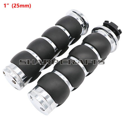 1" 25mm & 7/8'' 22mm Billet Rubber Flame Spike Hand Grips For Harley Honda Kawasaki Suzuki Yamaha  Bikes Cruiser Chopper Custom