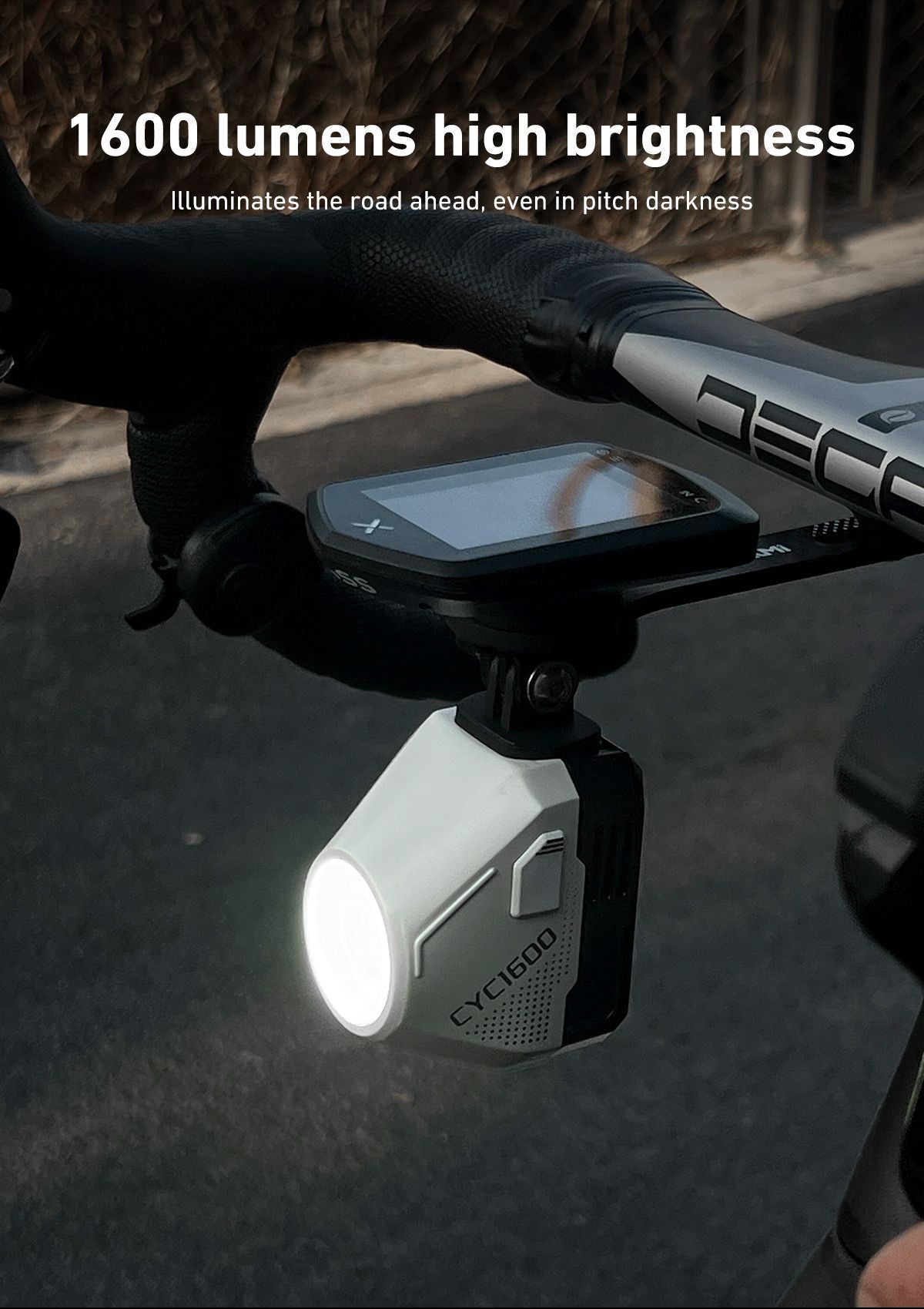 CYCLAMI Hanging Bike Headlight GoPro Ultra Bright Wireless Remote Front Lamp MTB Road High Brightness White CYC 1600 Lumen Light