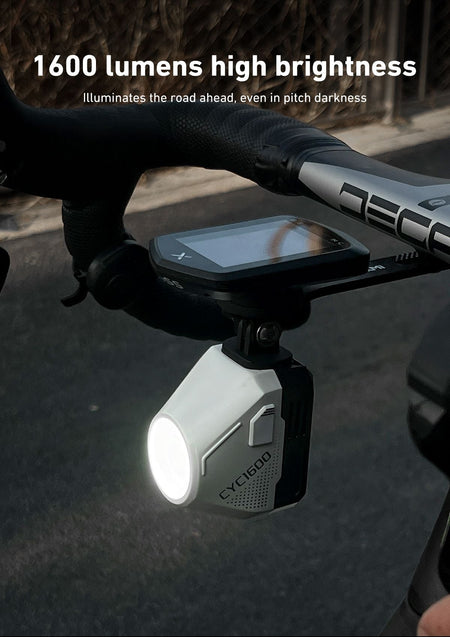CYCLAMI Hanging Bike Headlight GoPro Ultra Bright Wireless Remote Front Lamp MTB Road High Brightness White CYC 1600 Lumen Light