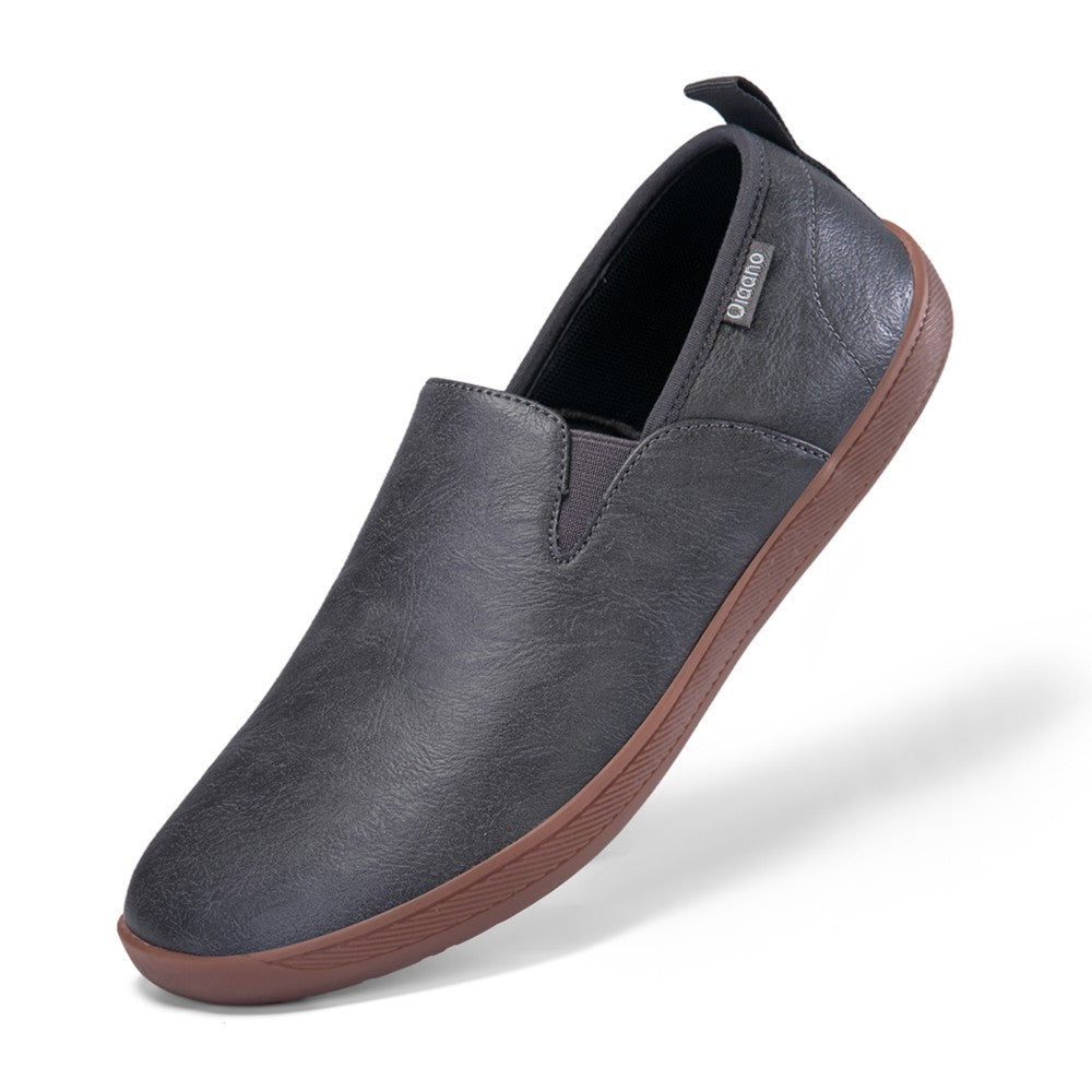 Oiaano  Wide Toe Men Minimalist Shoes  Comfortable Sneakers Leather Casual Shoes Black Slip On Leisure Loafers  Drive  Office
