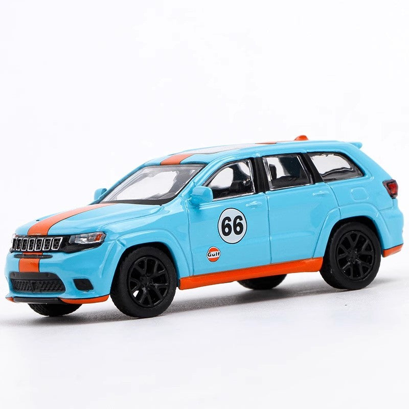 New In Stock Jkm 1:64 Gulf Version Jeep Cherokee Alloy Miniature Diecast Model Cherokee Jeep Suv Car Model Custom Toys Kids Gift