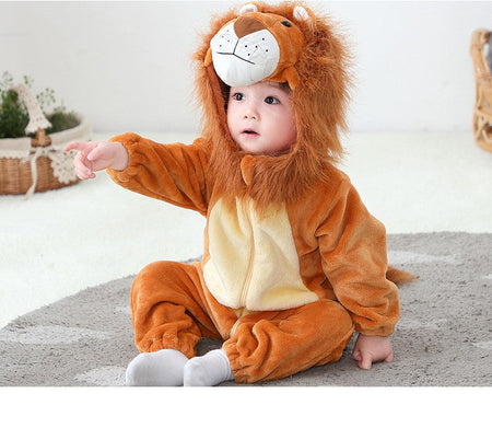 Toddler Outfit Unisex Baby Animal Costume Lion Costume for Kids Homewear Boys Jumpsuit Halloween Dress Up Romper
