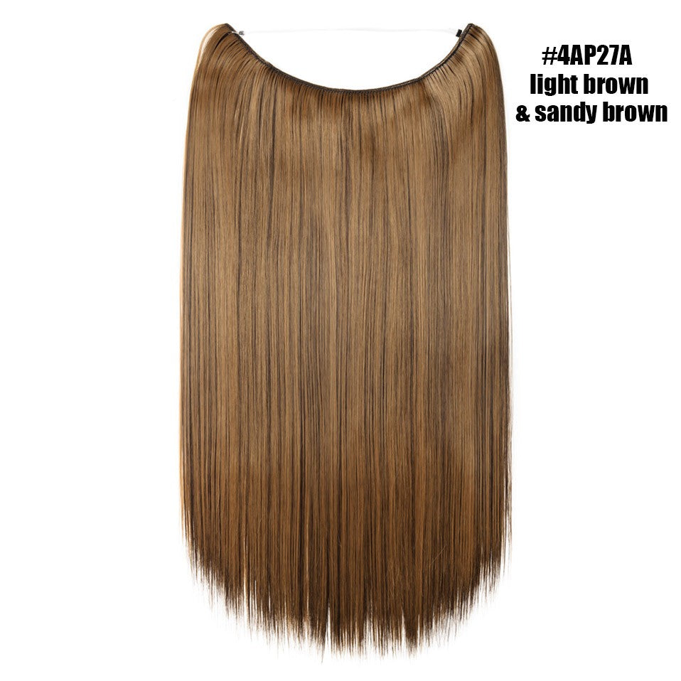 BENEHAIR Synthetic Invisible Wire No Clips In Hair Extensions Secret Fish Line Hairpieces Hair Extensions Fake Hair For Women