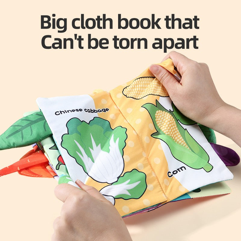 Baby Cloth Book 6-page 0-3 Year Old Infant Early Education Toys Vegetable Enlightenment Cognition Cloth Book Baby Toys