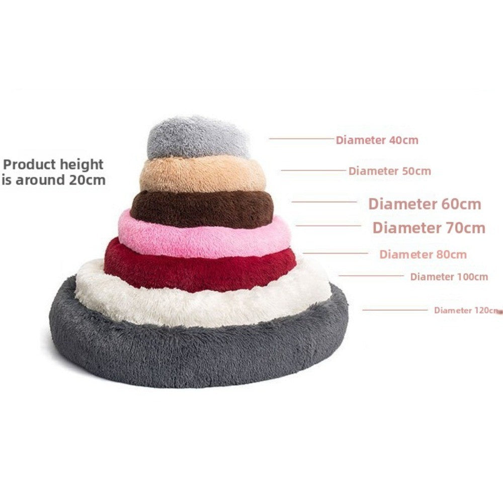 Plush Round Pet Beds for Dogs and Cats Winter Dog Mats Pet Beds Pet Supplies