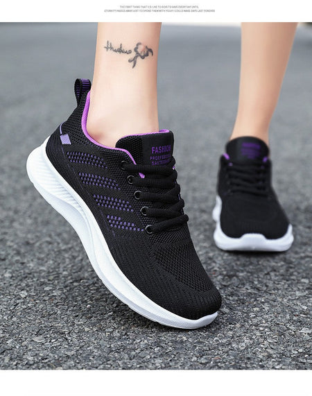 Litfun Women's Casual Sports Shoes Fashion Female Soft Bottom Sneakers Breathable Mesh Running Shoes Leisure Light Flats Shoes