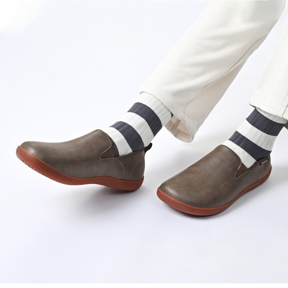 Oiaano  Wide Toe Men Minimalist Shoes  Comfortable Sneakers Leather Casual Shoes Black Slip On Leisure Loafers  Drive  Office