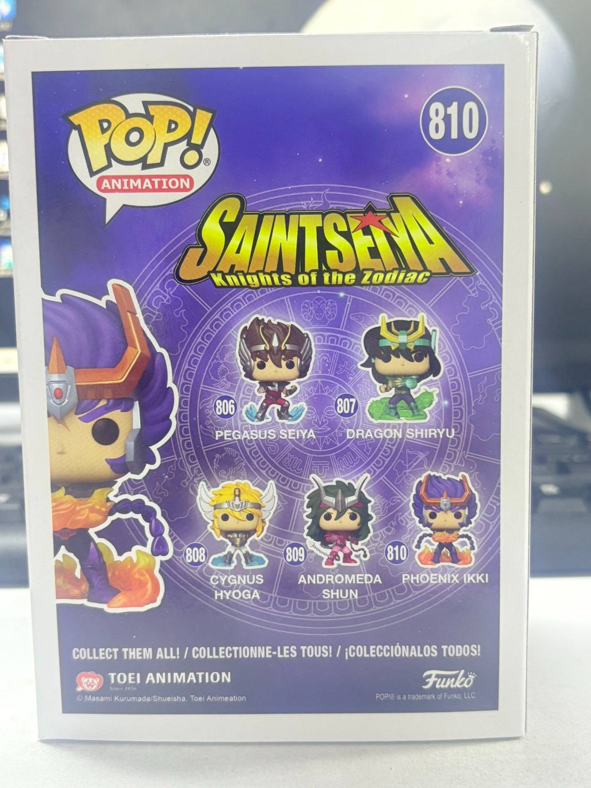 Funko Pop Saint Seiya Action Figure Cygnus Hyoga #808 Dragon Shiryu #807 Andromeda Shun #809 Phoenix Ikki #810 Vinyl Dolls Toys