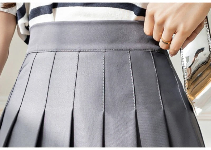 White Women Pleated Skirts Summer High Waist Zipper Girls Dancing JK Mini Skirts Black Fashion Student A Line Faldas 2024