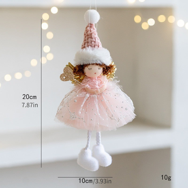 New Christmas Plush Angel Doll Pendant Ornaments Xmas Tree Hanging Decorations For Home Festive Party Decor 2024 New Year Gifts