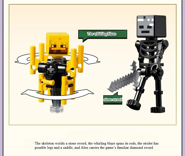 LEGO® Minecraft® Nether Lava Battle Set Big Build-and-play Fun for Boys Girls Aged 6+ Birthday Christmas Gift 21266 99 Pieces