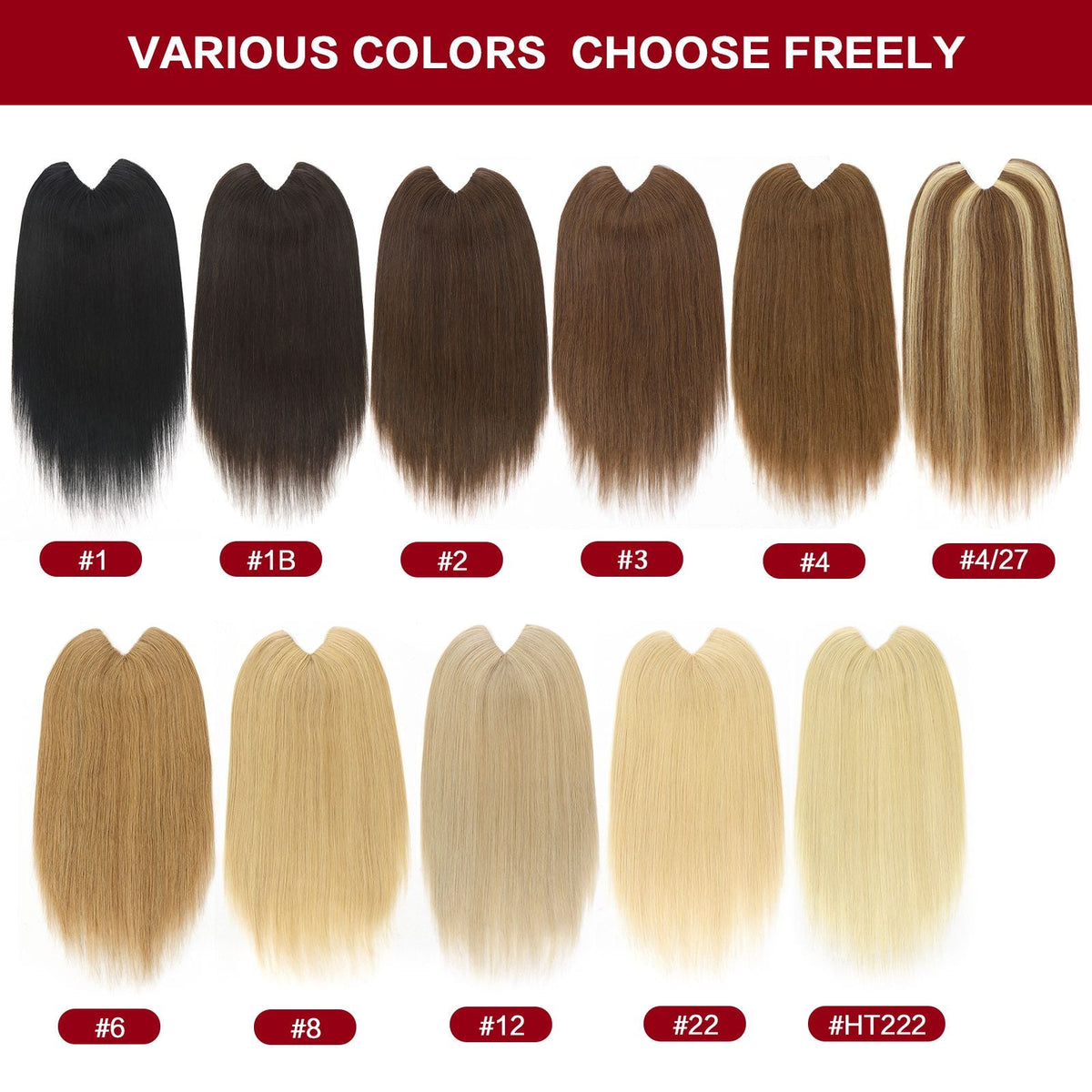 V Shape Clip In Human Hair Extensions  Invisible Brown Blonde Highlight Toppers For Women Straight Brazilian Remy Hair 16Inch