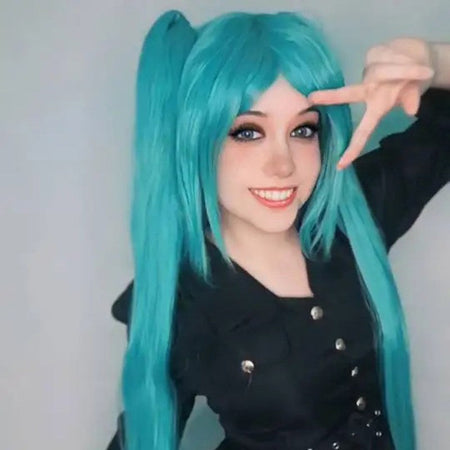 HAIRJOY Synthetic Hair  VOCALOID Sakura Hatsune Miku  Long Ponytails Green Cosplay Wig
