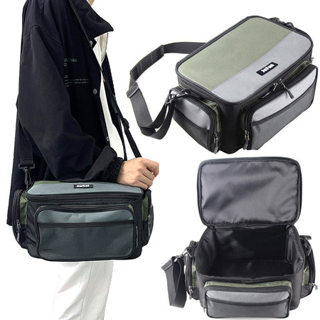 JSFUN Large Capacity Multifunctional Fishing Tackle Bags Oxford Fishing Bag Fishing Reel Tools Storage Box
