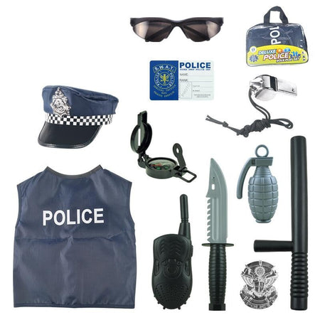 Police Cosplay Costumes for Unisex, Police Toys, Policeman, Compass, Whistle, Police Badge, Carnival Costume Props, Halloween