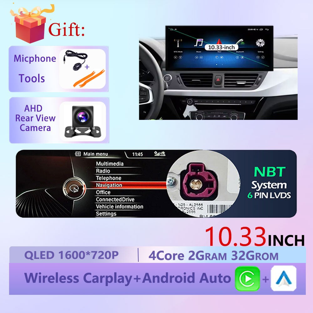 Wireless CarPlay Android 15 Touchscreen Stereo For BMW 1 Series F20 F21 F22 F23 2016 - 2023 NBT/EVO System WiFi GPS 4G F6NAVI