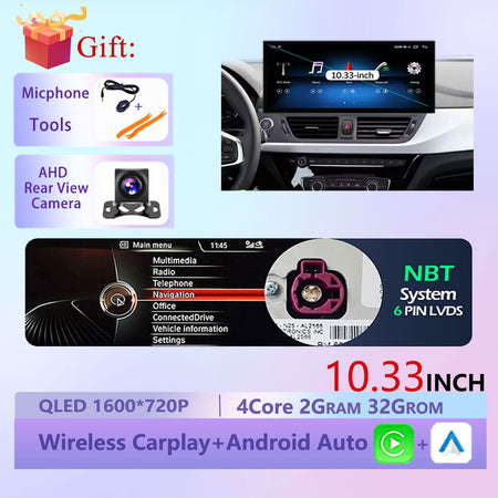 Wireless CarPlay Android 15 Touchscreen Stereo For BMW 1 Series F20 F21 F22 F23 2016 - 2023 NBT/EVO System WiFi GPS 4G F6NAVI