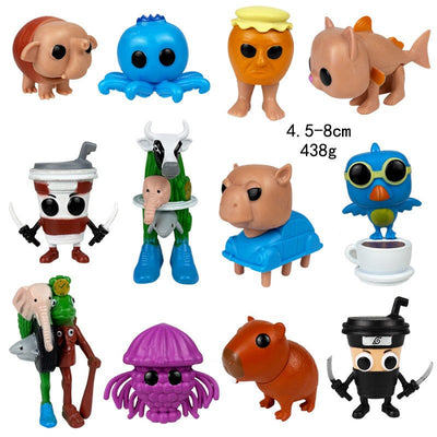 Italian Brainrot Tung Sahur Figure Toy Tralalero Tralala Figures Bombardino Crocodilo Shimpanzini Bananini Model Decor Doll Gift