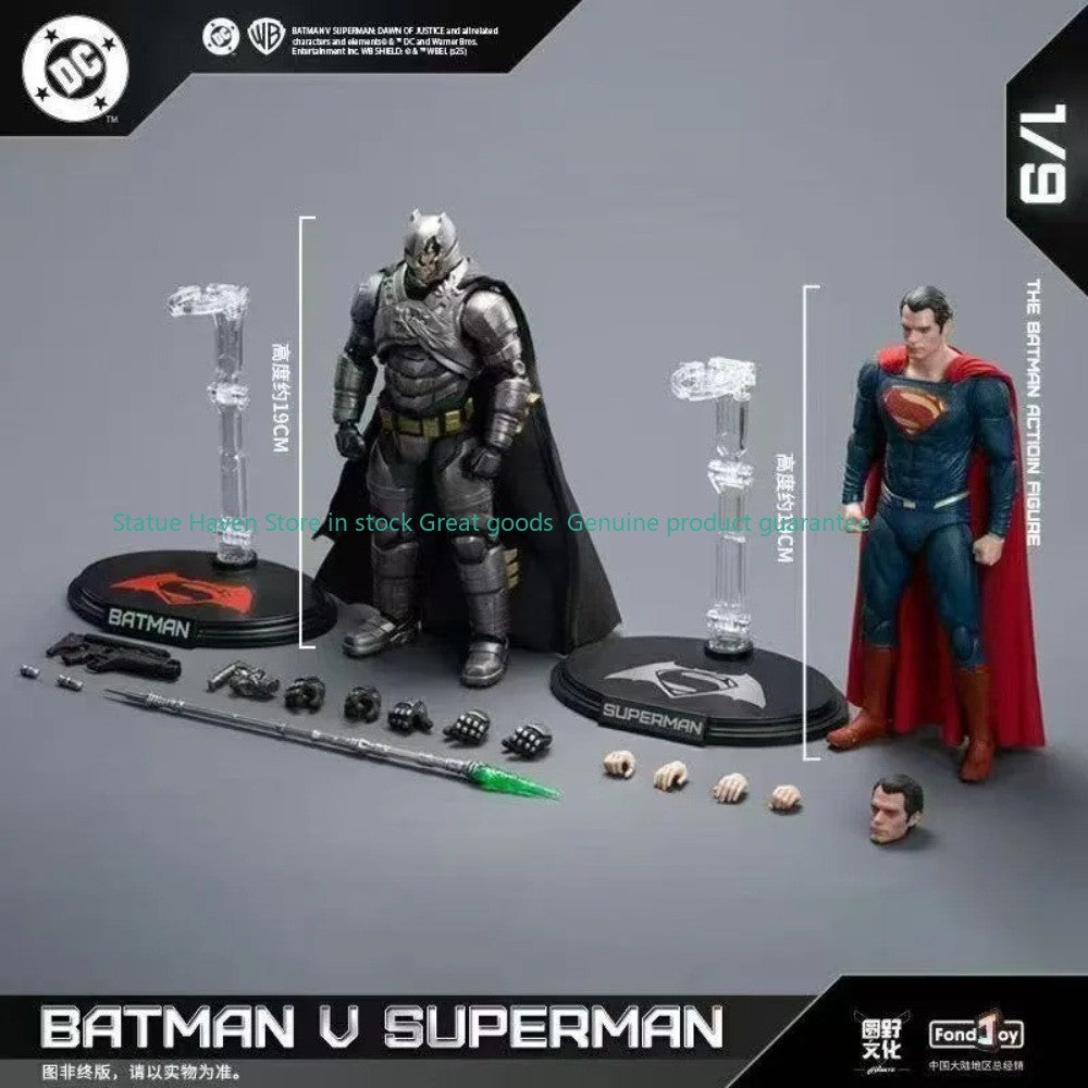 Pre-sale NEW Original DC Fondjoy BVS Armored Batman Battle Damaged Superman Figure Set 1/9 Batman v Superman?Dawn of Justice