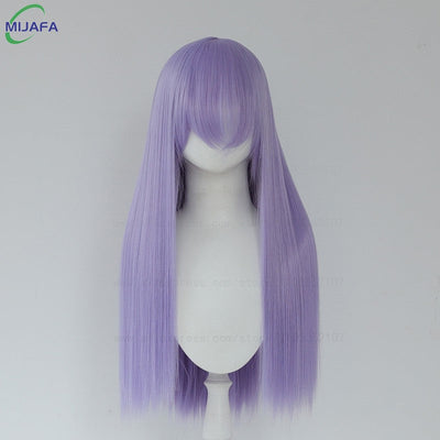 Very High Quality 400g 48 Colors 24Inch 60cm Long Straight Cosplay Wig With Bangs Heat Resistant Hair Anime Wigs + Wig Cap