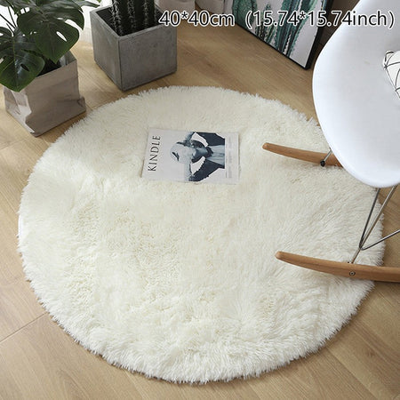 Fluffy Wool Rug Living Room Carpets Faux Fur Round Mat Kids Room Long Plush Rugs Home Bedroom Decor Shaggy Carpet
